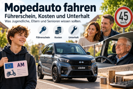 Mopedauto fahren: Führerschein, Kosten und Unterhalt